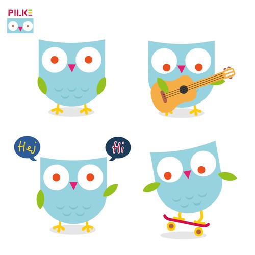 Create an adorable owl mascot for our daycare centers. Design by Tiger's eye