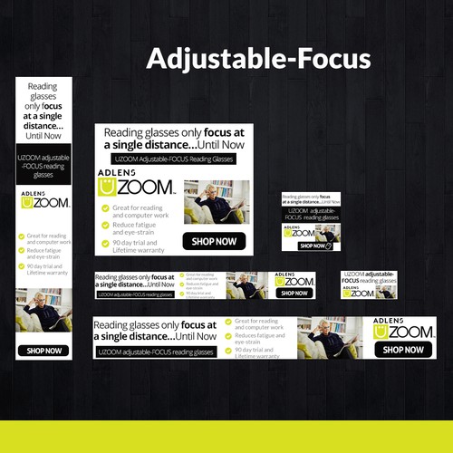 Banner Ads Adlens Uzoom Adjustable Focus Reading Glasses