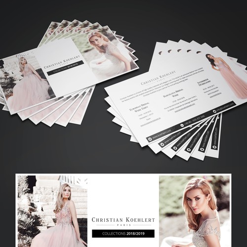 Flyer design for evening dress label needed to invite our customers to Exhibitions Design by Maia & Stefan Pulciu