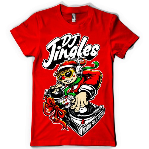 Create a great caricature of DJ Jingles spinning the Christmas hits! Design by ABP78
