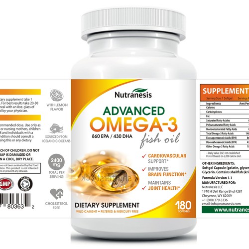 Create the Product Label for Omega-3 Design by Aalamvision