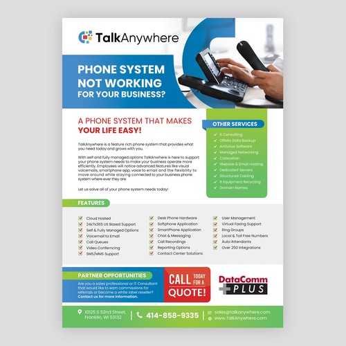 TalkAnywhere Sales Flyer Design by idea@Dotcom