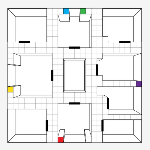 cluedo board game layout clipart