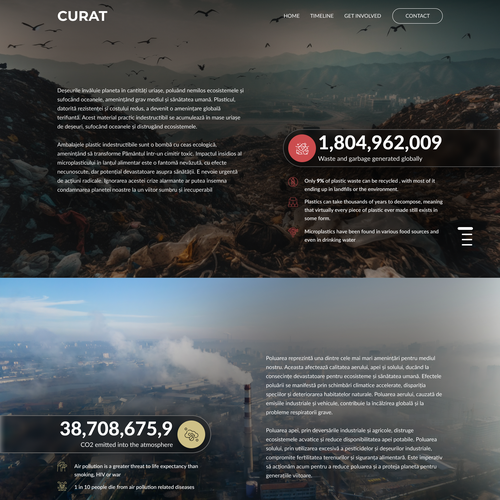 Earth in Focus: A Transformative  Web Experience Highlighting Waste, Pollution, and Sustainability Design by Design illusion