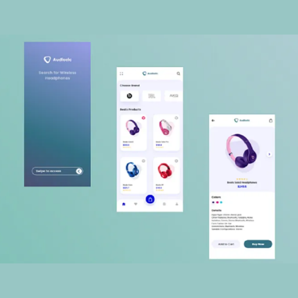 Headphone Shopping App UI – Clean and Modern Design
