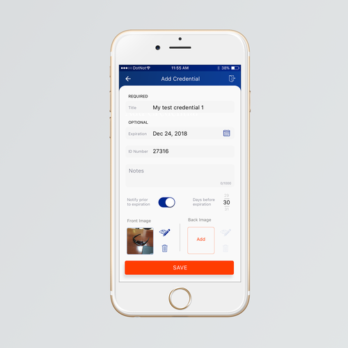 Design UI/UX for credential monitoring iOS app. Design by Bovan