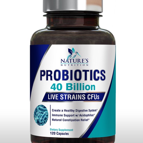 Nature's Nutrition Needs a "Beautiful Label" for our Probiotic Bottle. Design by sapienpack