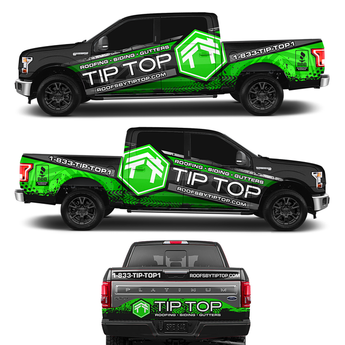 Modern, fresh, badass roofing company truck design needed! | Car, truck ...