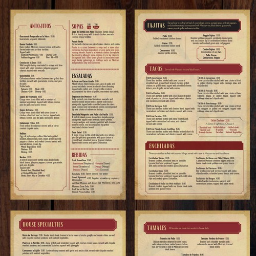 Design a New Menu for a Regional Mexican Restaurant Design by Moonlit Fox