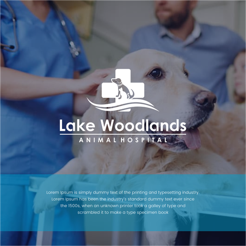 Veterinary logo design for a small animal hospital located next to a lake! Design by amarta_art®