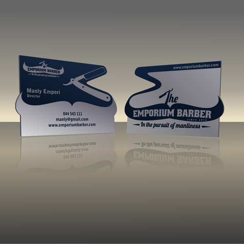 Unique business card for The Emporium Barber Design by Angkol no K