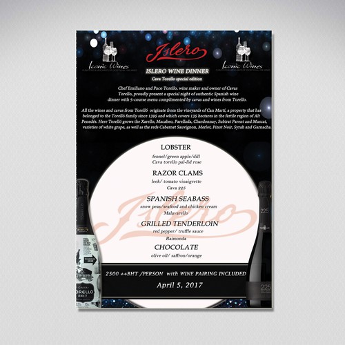 Tasting Menu Design Design by G.i design studio