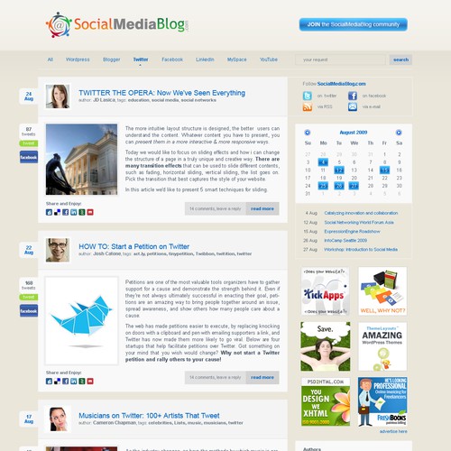 New Social Media Blog Site Design Needed Design by GuGim