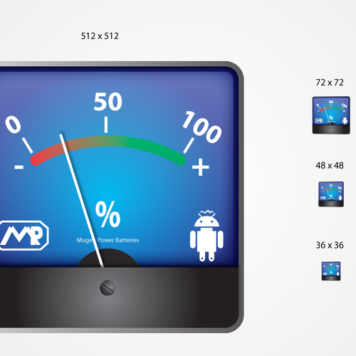 Android App icon for Mugen Battery Calibration app Design by sat_89