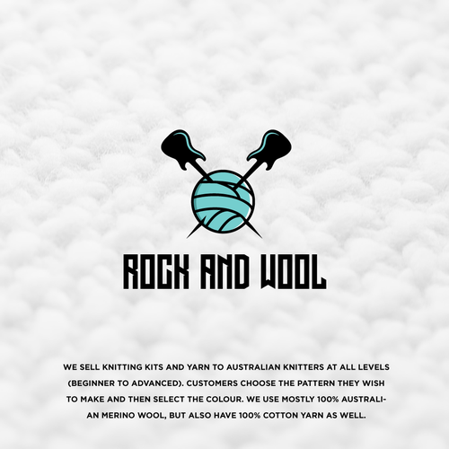 Design a "rock 'n' roll" inspired logo for "Rock and Wool" knit kit company! Design by GIRMEN