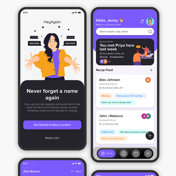 iPhone app that helps people remember who they meet