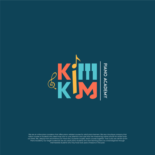 Logo to appeal adult piano students for online piano school called Kim & Kim Piano Academy Design by Ardimast