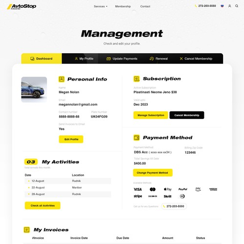 Car wash subscription Design by StyleWorks Studio