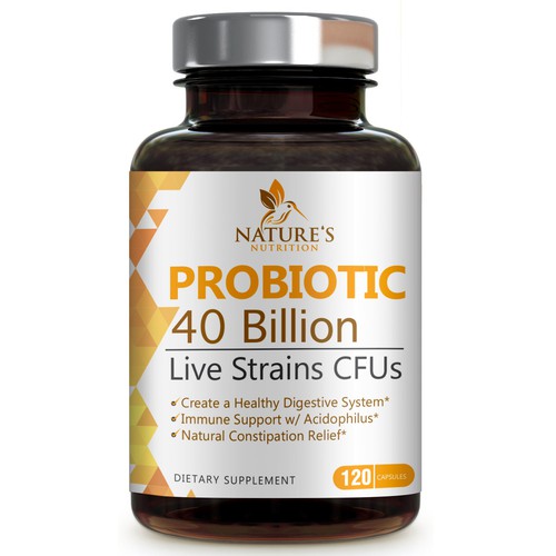 Nature's Nutrition Needs a "Beautiful Label" for our Probiotic Bottle. Design by agooshe