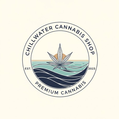 Chillwater Cannabis Shop Logo - Calm the Noise, Find Your Better Design by Kavinda Malaka