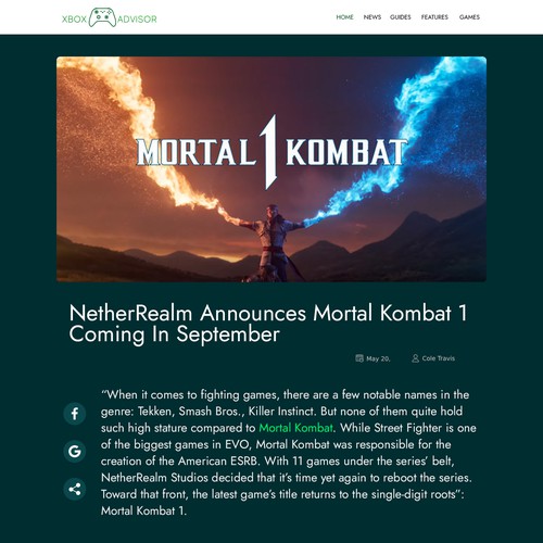 Require a modern and creative website design for a Xbox gaming blog Design by monodeepsamanta