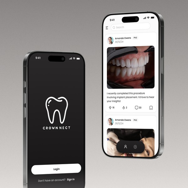 Minimal and sleek design for a dentist app