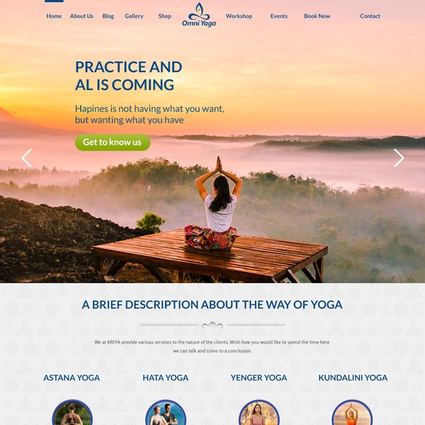 New yoga studio needs beautiful website