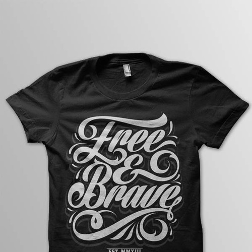 Trendy t-shirt design needed for Free & Brave Réalisé par daanish