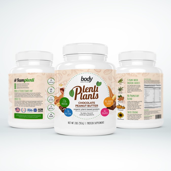 Plant Based Protein Label Design Product label contest