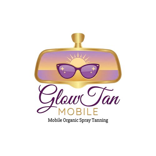 "Get Your Glow - Mobile Organic Spray Tanning" winning Logo & business card