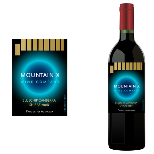 Mountain X Wine Label Diseño de GH Graphic Design