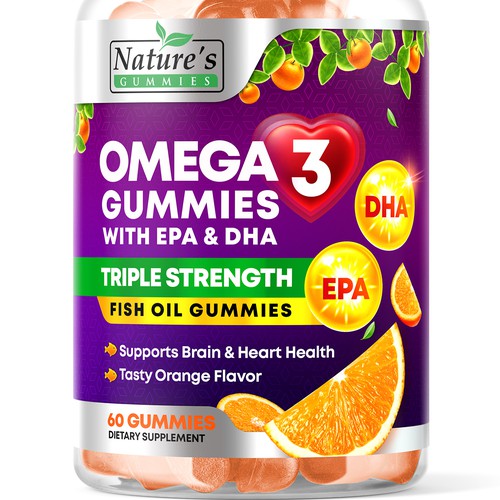 Tasty Omega 3 Fish Oil Gummies Design needed for Nature's Gummies Design by rembrandtjurin