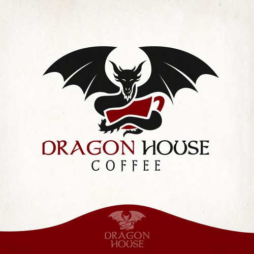 Design a Mediaeval Dragon Logo for a Coffee Company Design by MarsoulStudio