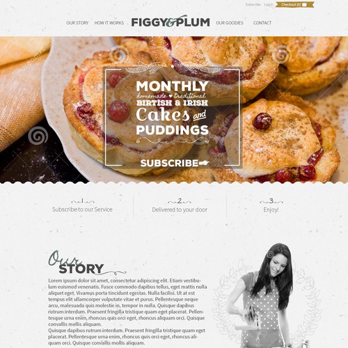 Create online brand for traditional, home-baked cake and pudding subscription club Design by Sandra Eftimie