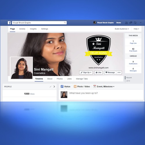 Create an attractive minimalist facebook cover page for a cosmetologist Design por this.is.MALO