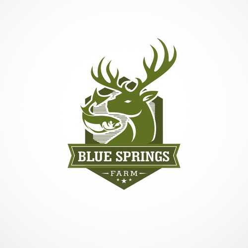 Logo for our Der hunting and bass fishing recreational farm Design by mvstr