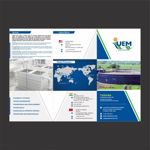 Create brochure for global water/wastewater treatment designbuild firm