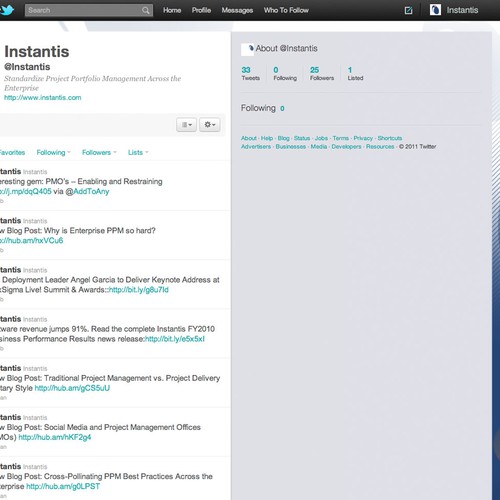 Corporate Twitter Home Page Design for INSTANTIS Ontwerp door T26 Design