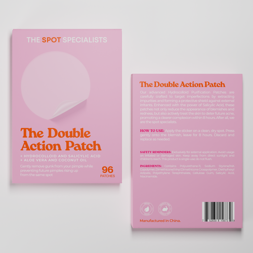 Pimple Patch PACKAGING to appeal to FEMALE BEAUTY user Design by Tamara.D