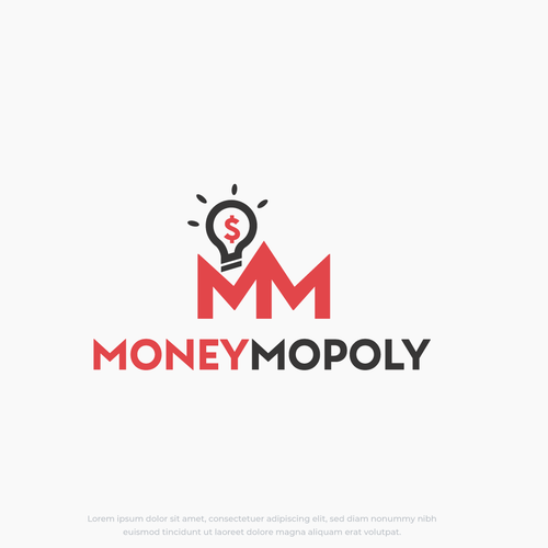 Minimalistic Logo for Make Money Online YouTube Channel "MoneyMopoly" Design by LarkFlow Digital