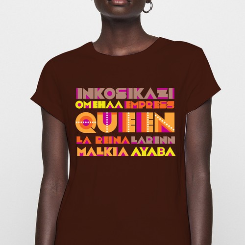 African Diaspora "QUEEN" Dialect T-Shirt Design Design by aSveta