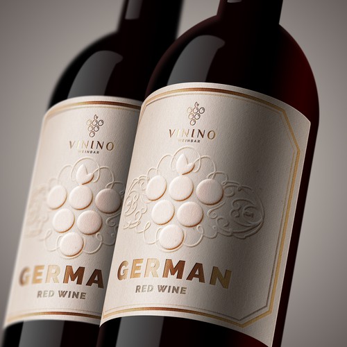 Modern label design for a house wine in a wine bar called VININO Design by United Monks