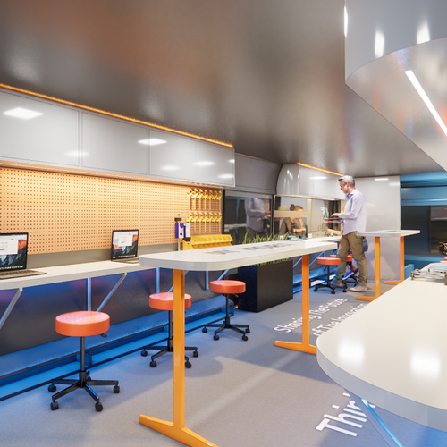 mobile scientific and technological bus (3d) Design by Muzaena