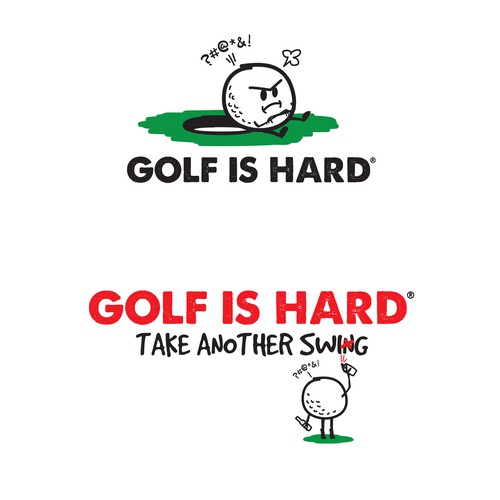 Create a T-Shirt design for fun and unique shirts - catchy slogan - Golf is hard® Design by OrangeCrush