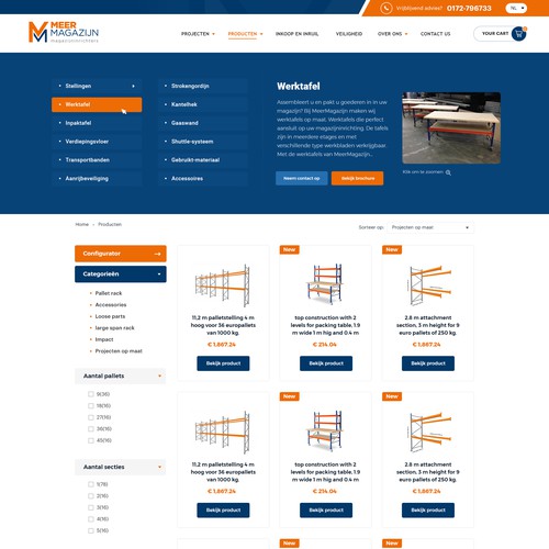 Creative website templates for a leading pallet racks company_ Meermagazijn Design by Aj3664