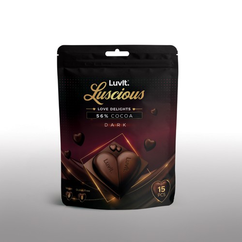 Design a standout label for a Premium Chocolate Homepack Réalisé par TheBeeDee