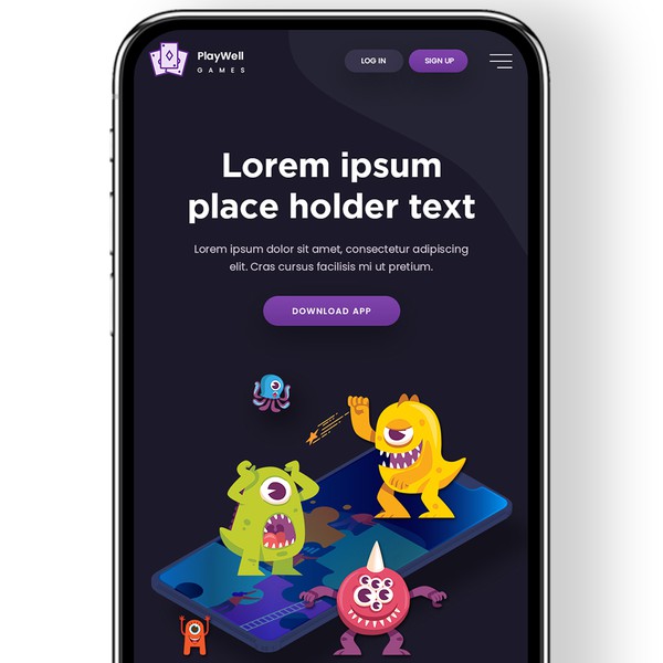 Design by P A L titled "Landing page design of a MONSTER GAMING company"