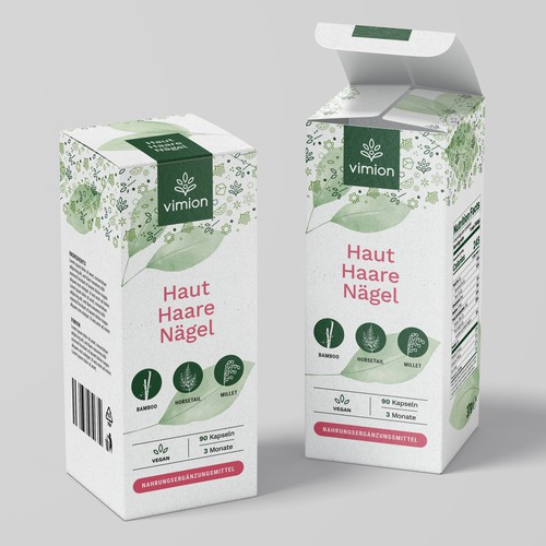 Packaging design for a German brand of high-quality food supplements Design by B i a