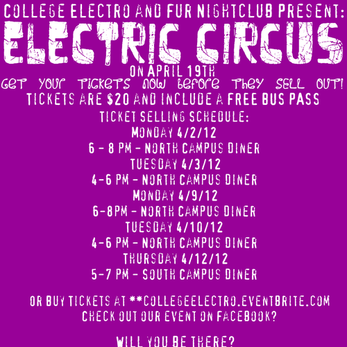 New postcard or flyer wanted for ELECTRIC CIRCUS Design by puffypainter98