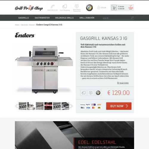 Online-Shop Design: New design for grill-profi-shop.de Ontwerp door brunomendes